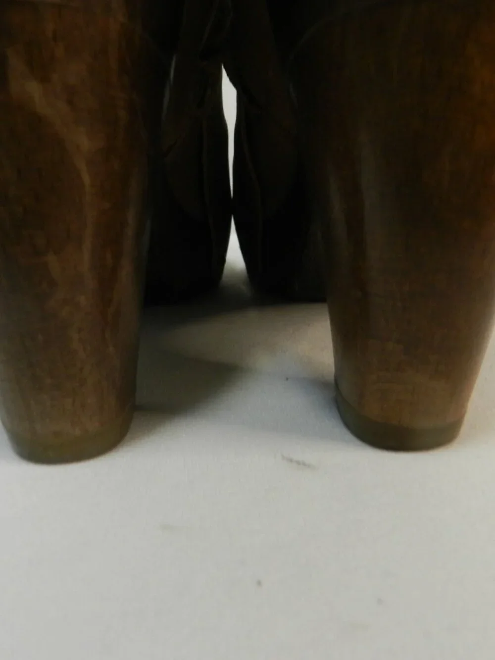 Coclico Ndakinna Leather Wood Clog ankle Boots Booties brown zip Size Sz 39 US 8